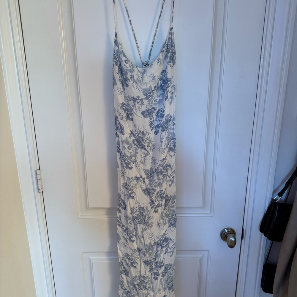 Reformation Blue and White Sloan Dress